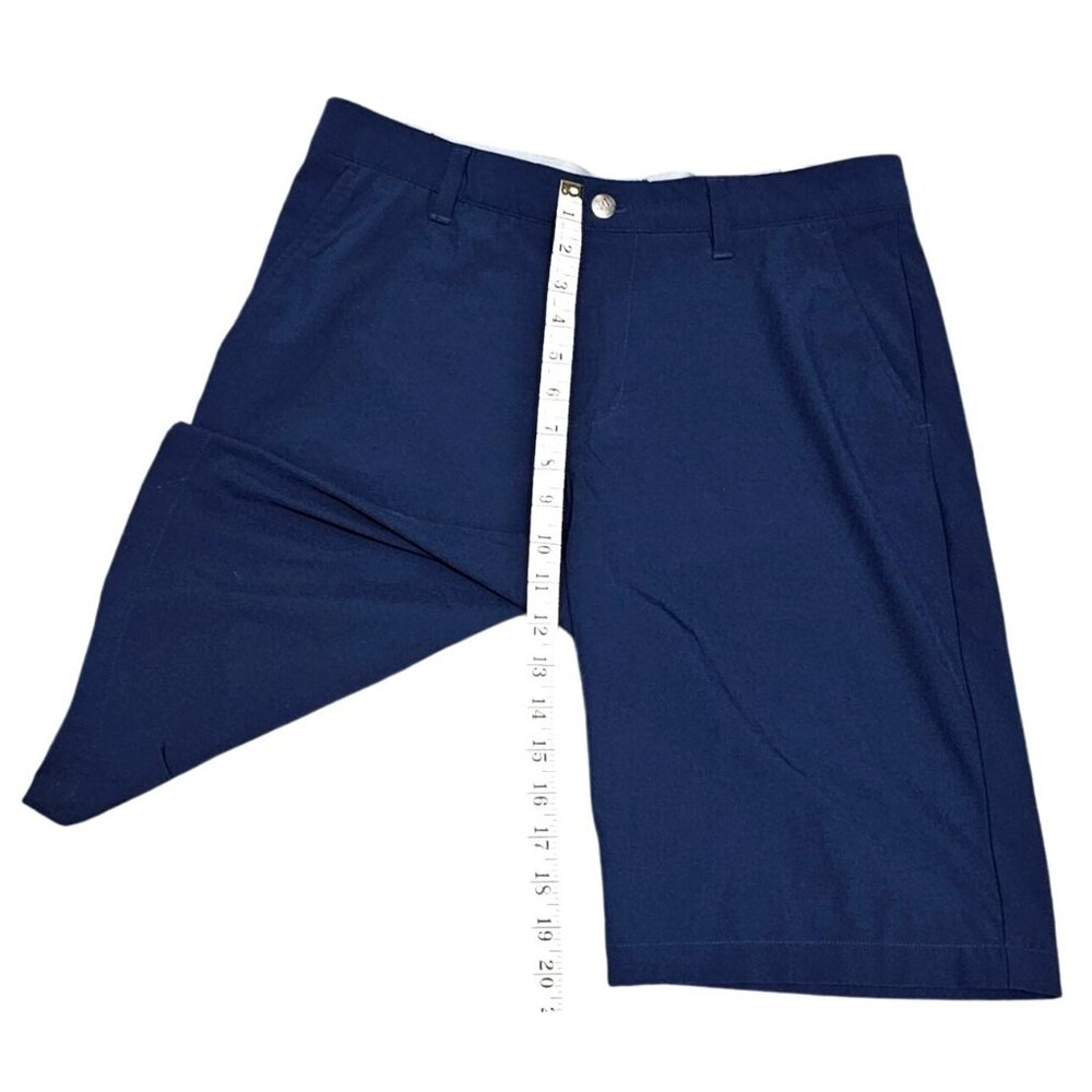 Adidas Men’s Navy Blue Golf Shorts Size 32 Lightweight Polyester Blend With Pock - Picture 11 of 12
